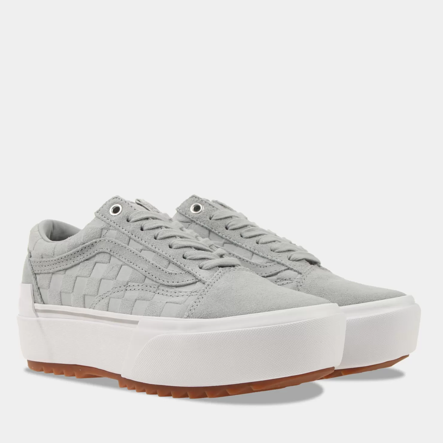 Sale Sacha Vans Old Skool Stacked Grijs/Wit Dames