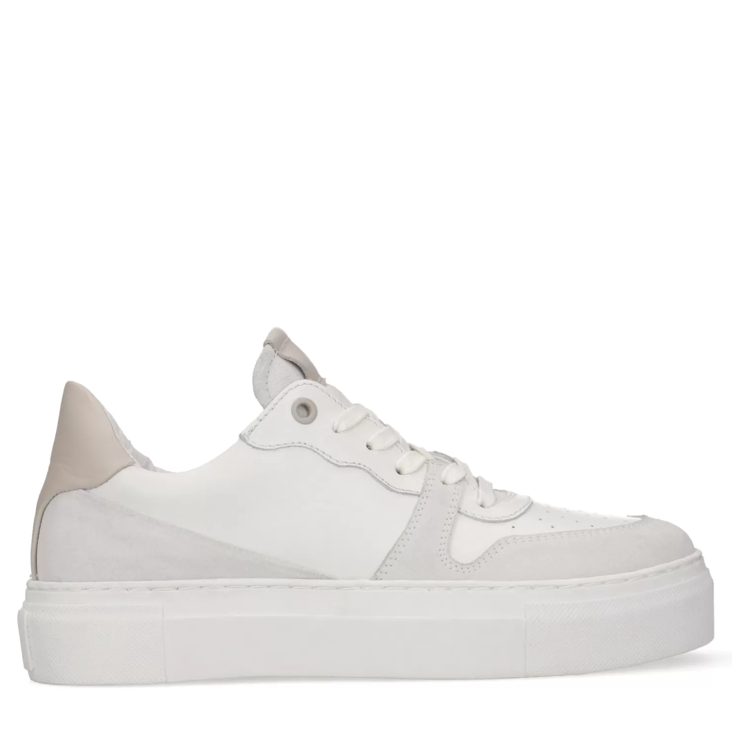 Clearance Sacha Witte Leren Sneakers