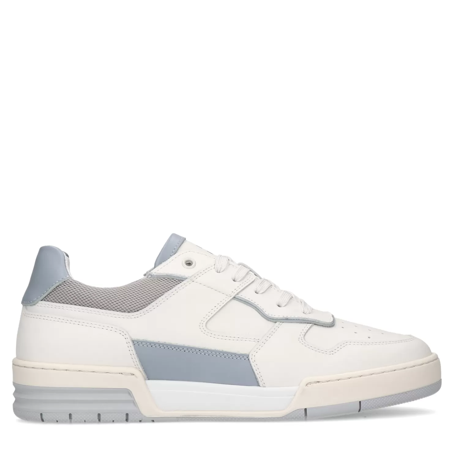 Shop Sacha Witte Leren Sneakers Met Blauwe Details