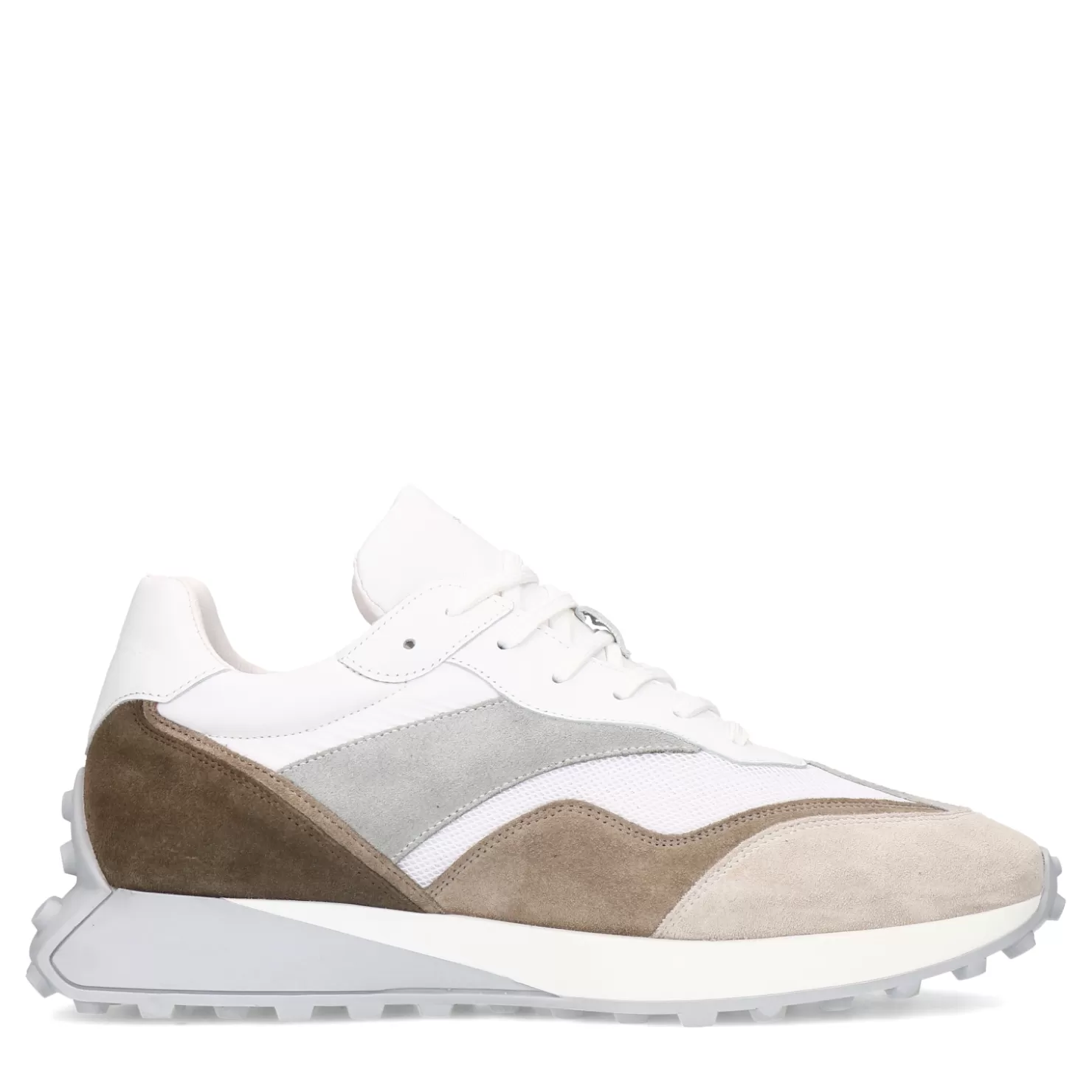 Flash Sale Sacha Witte Leren Sneakers Met Suede Details