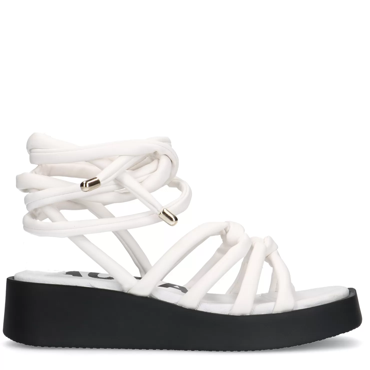 Shop Sacha Witte Plateau Sandalen Met Strikveters