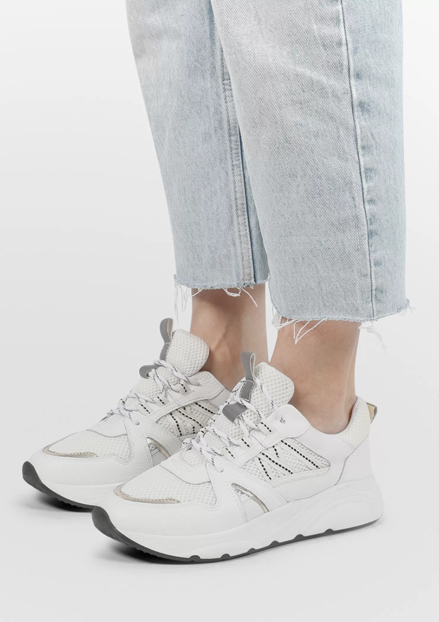 Online Sacha Witte Sneakers Met Goudkleurige Details