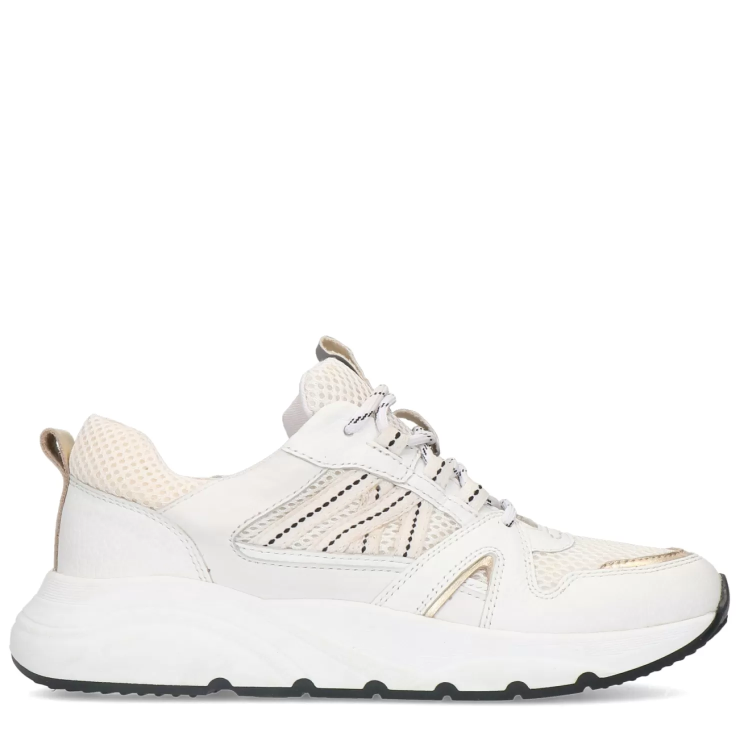 Online Sacha Witte Sneakers Met Goudkleurige Details