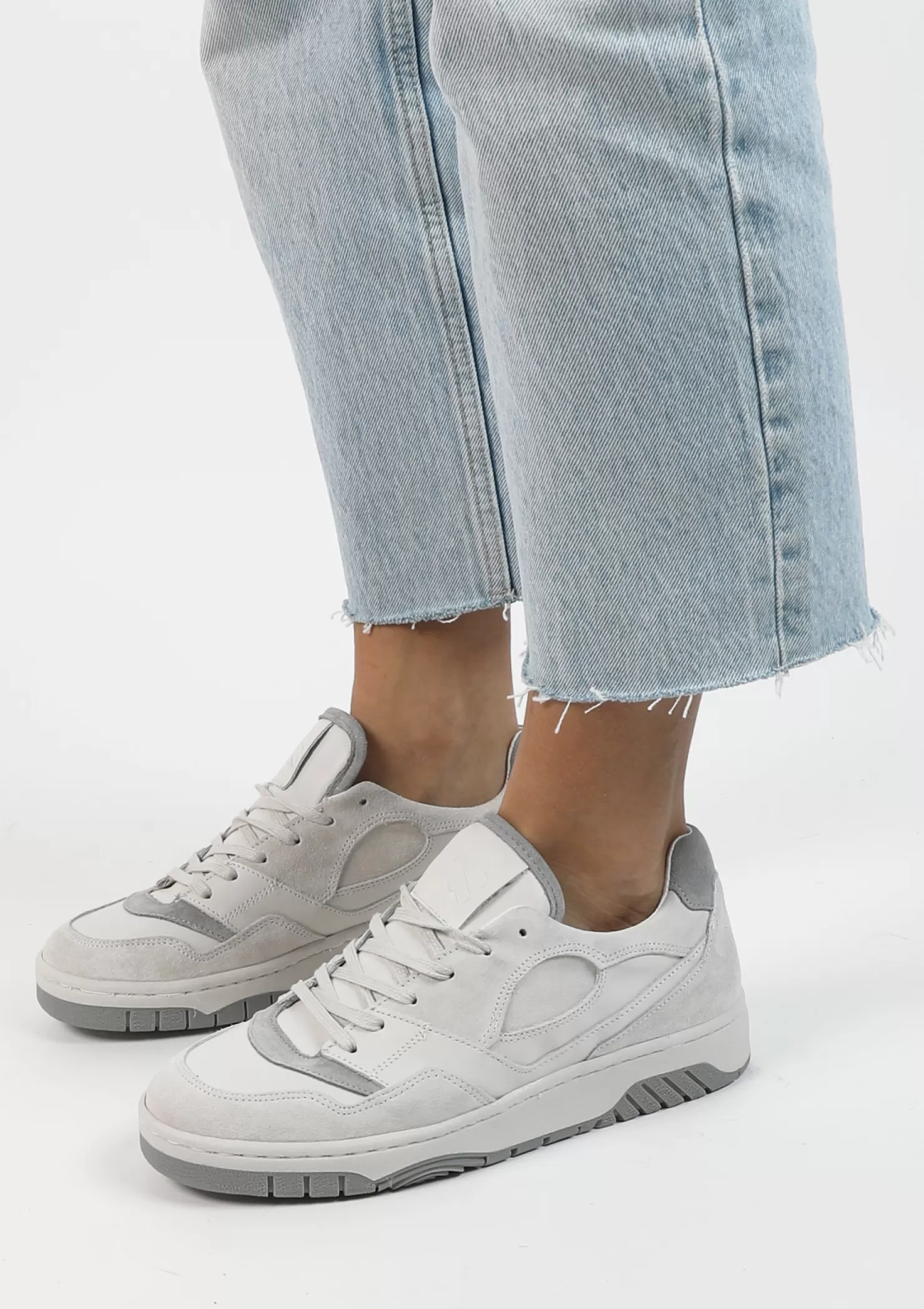 Cheap Sacha Witte Sneakers Met Grijze Details