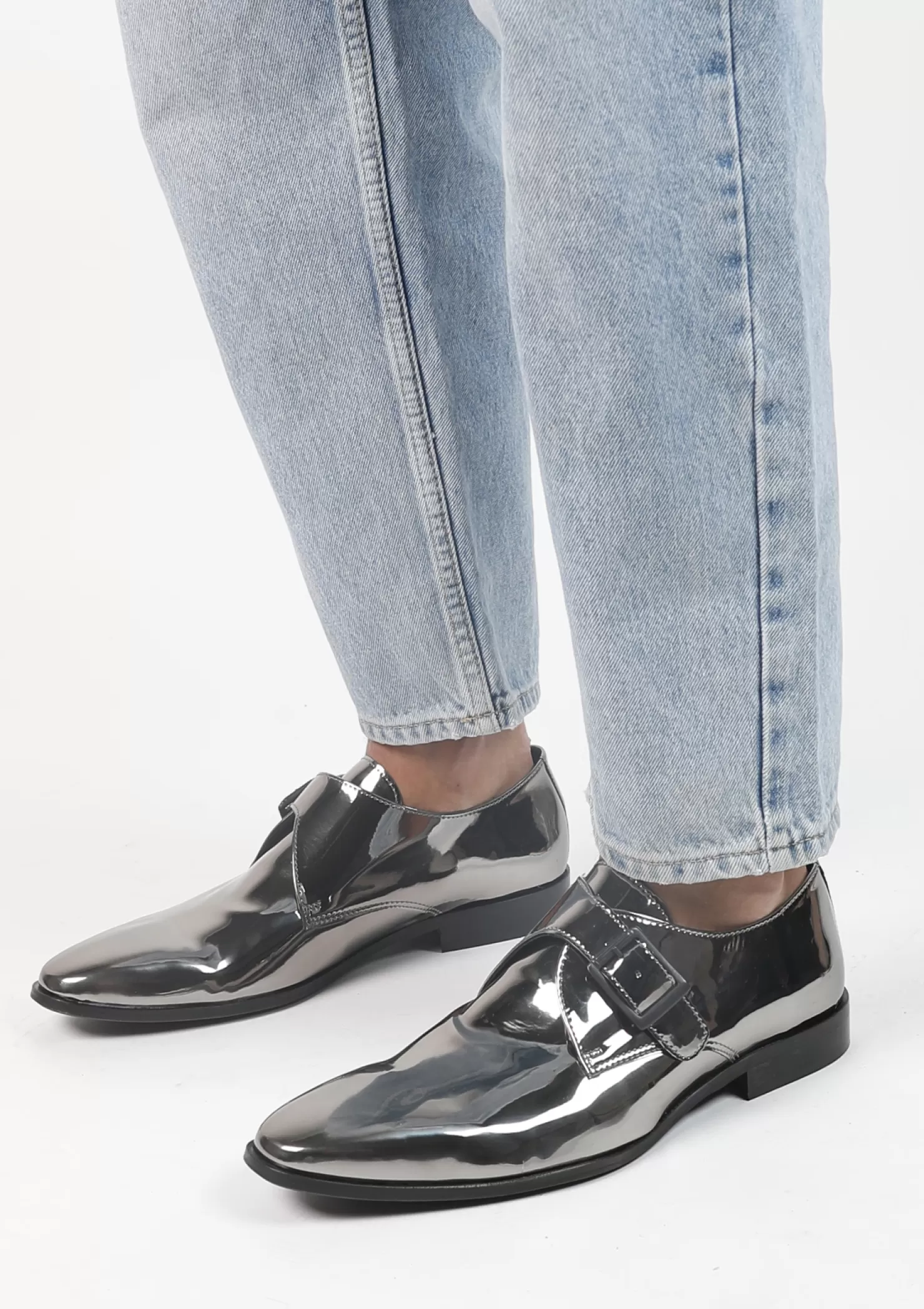 Flash Sale Sacha Zilveren Glans Metallic Gespschoenen