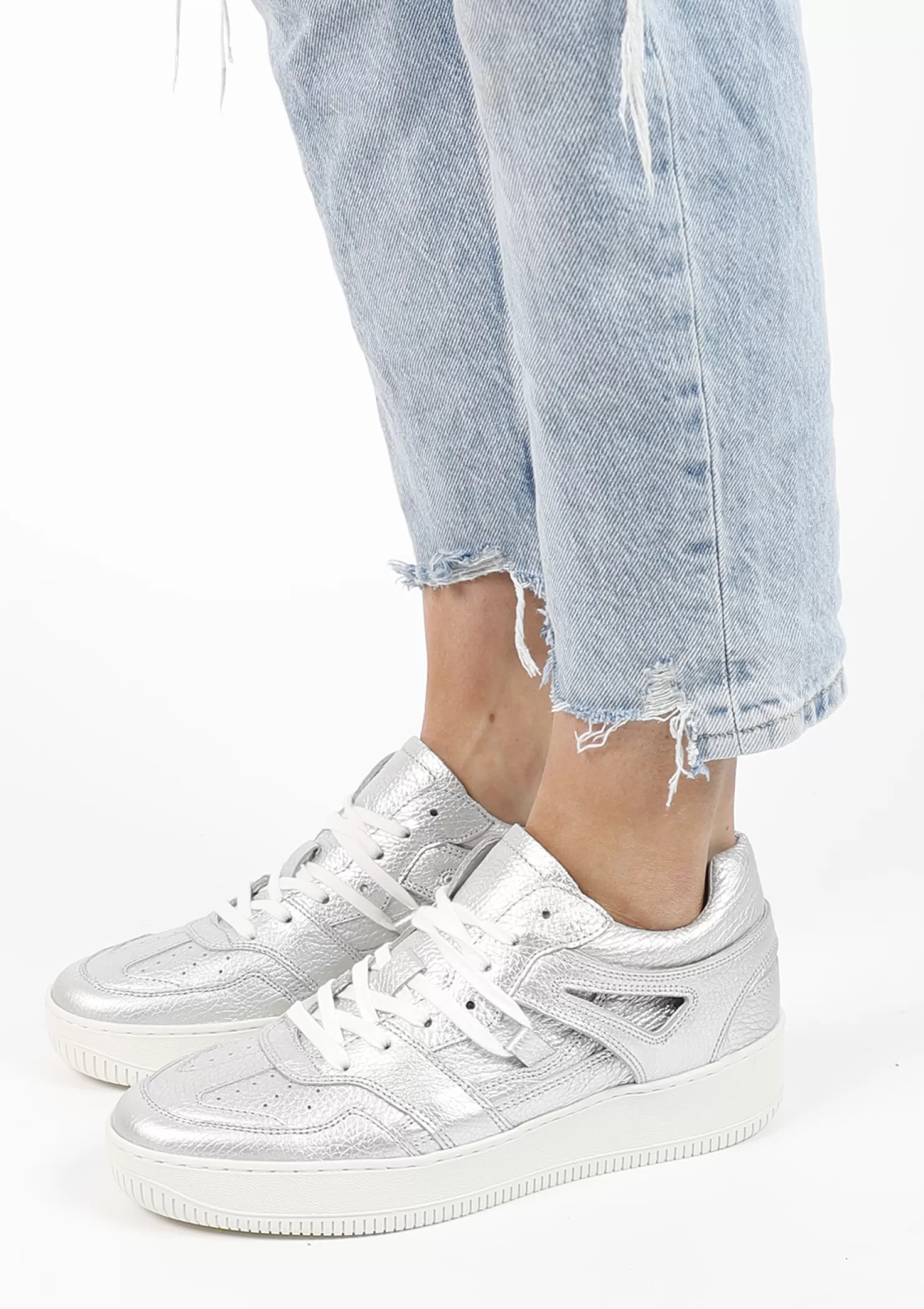 Discount Sacha Zilveren Leren Sneakers