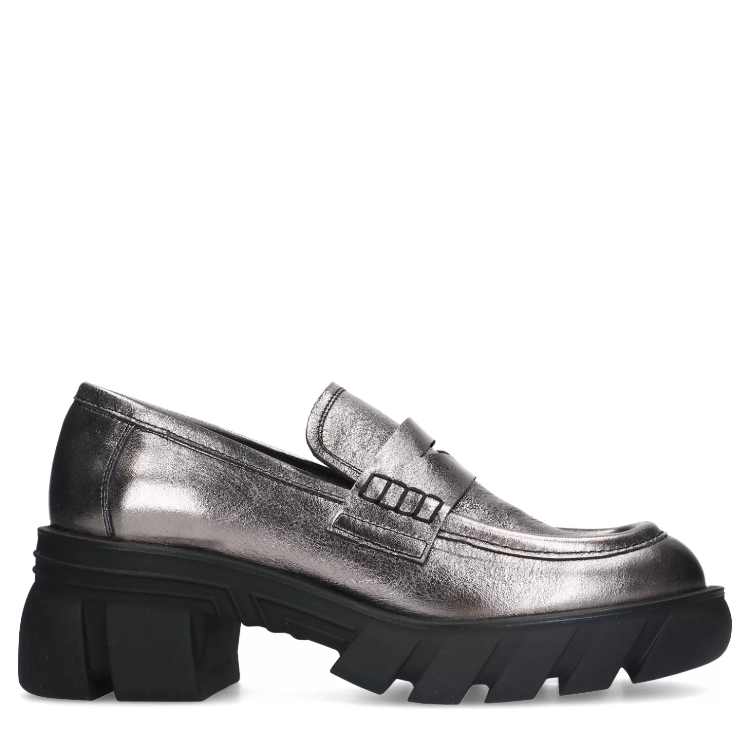 Store Sacha Zilveren Metallic Chunky Loafers