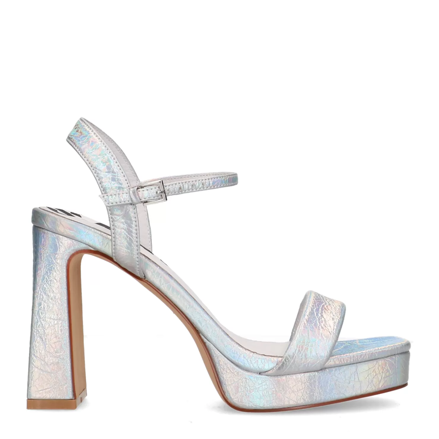 Fashion Sacha Zilveren Metallic Sandalen Met Hak