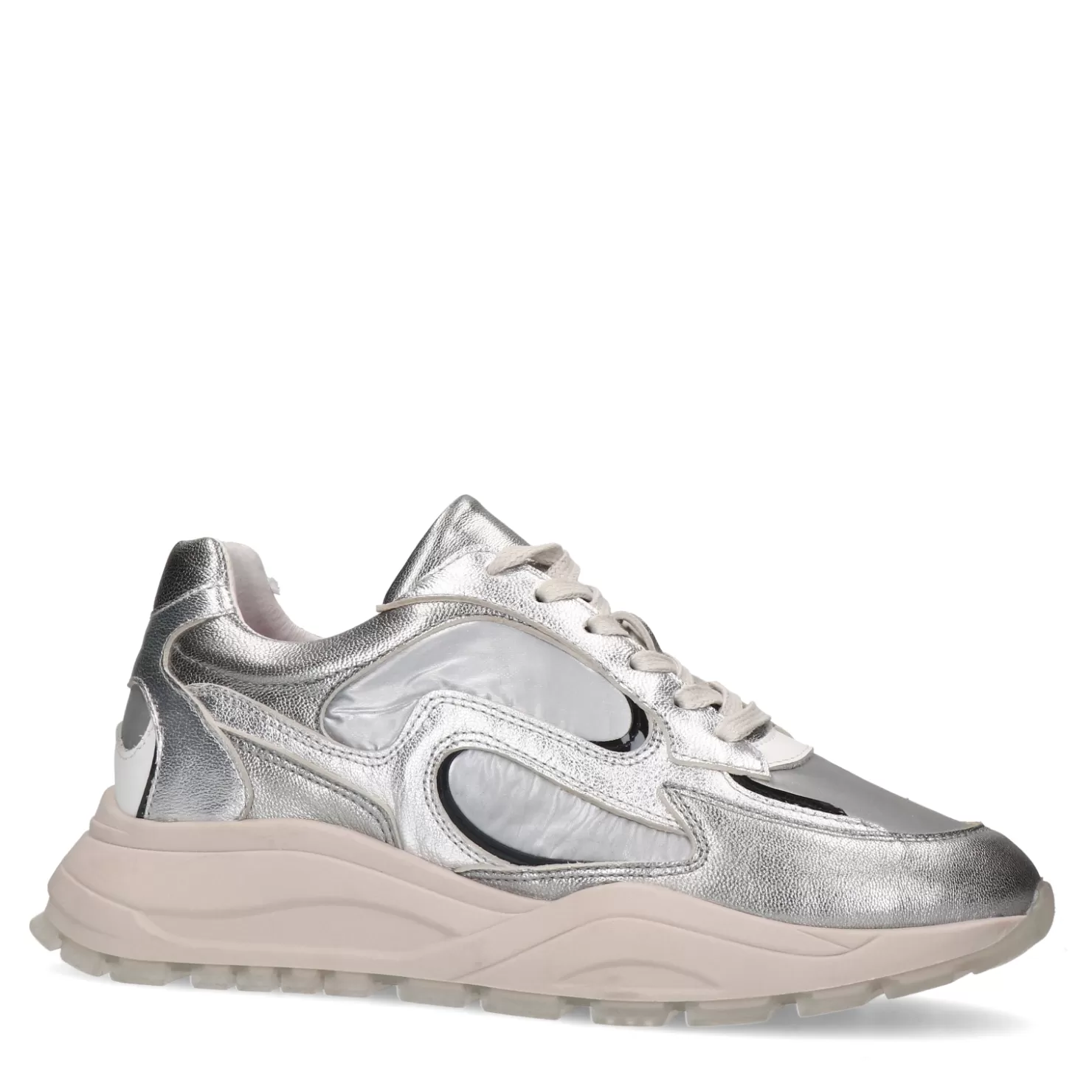 Hot Sacha Zilverkeurige Metallic Sneakers