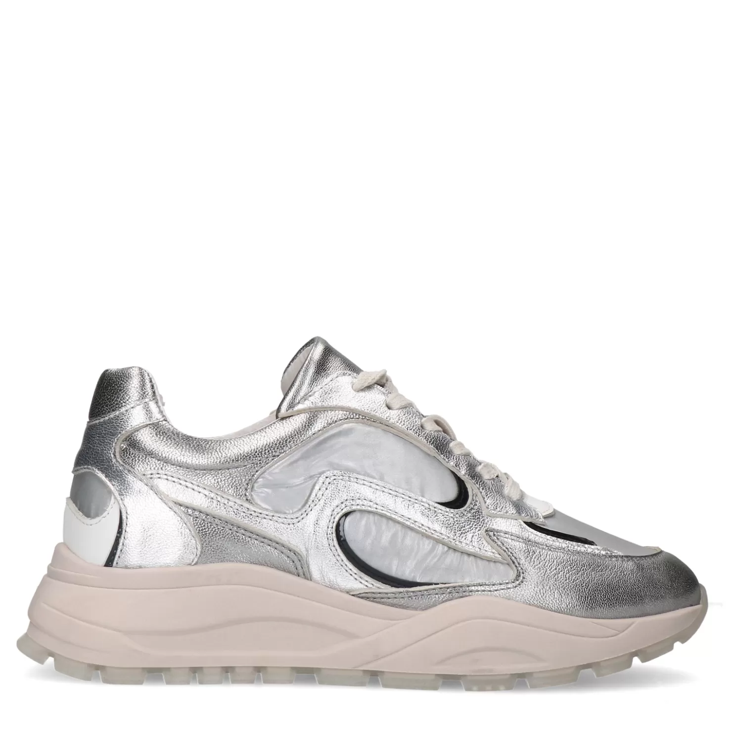 Hot Sacha Zilverkeurige Metallic Sneakers