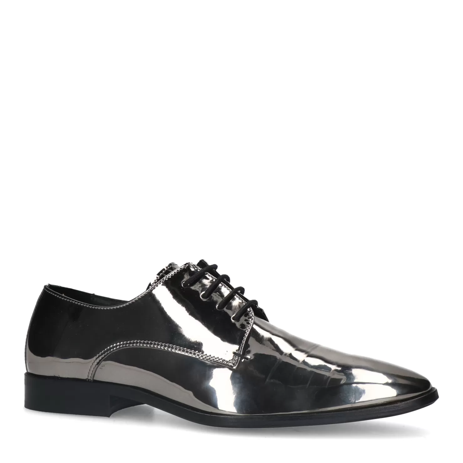 Store Sacha Zilverkleurige Metallic Veterschoenen