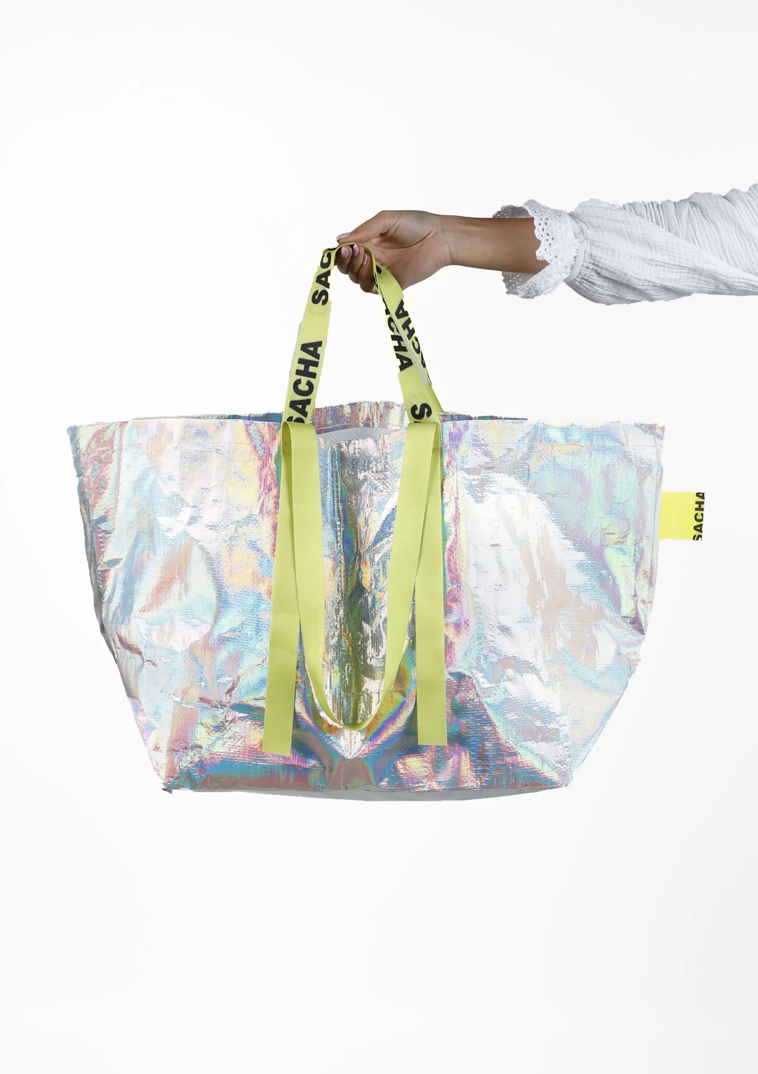 Fashion Sacha Zilverkleurige Reflecterende Shopper Tas