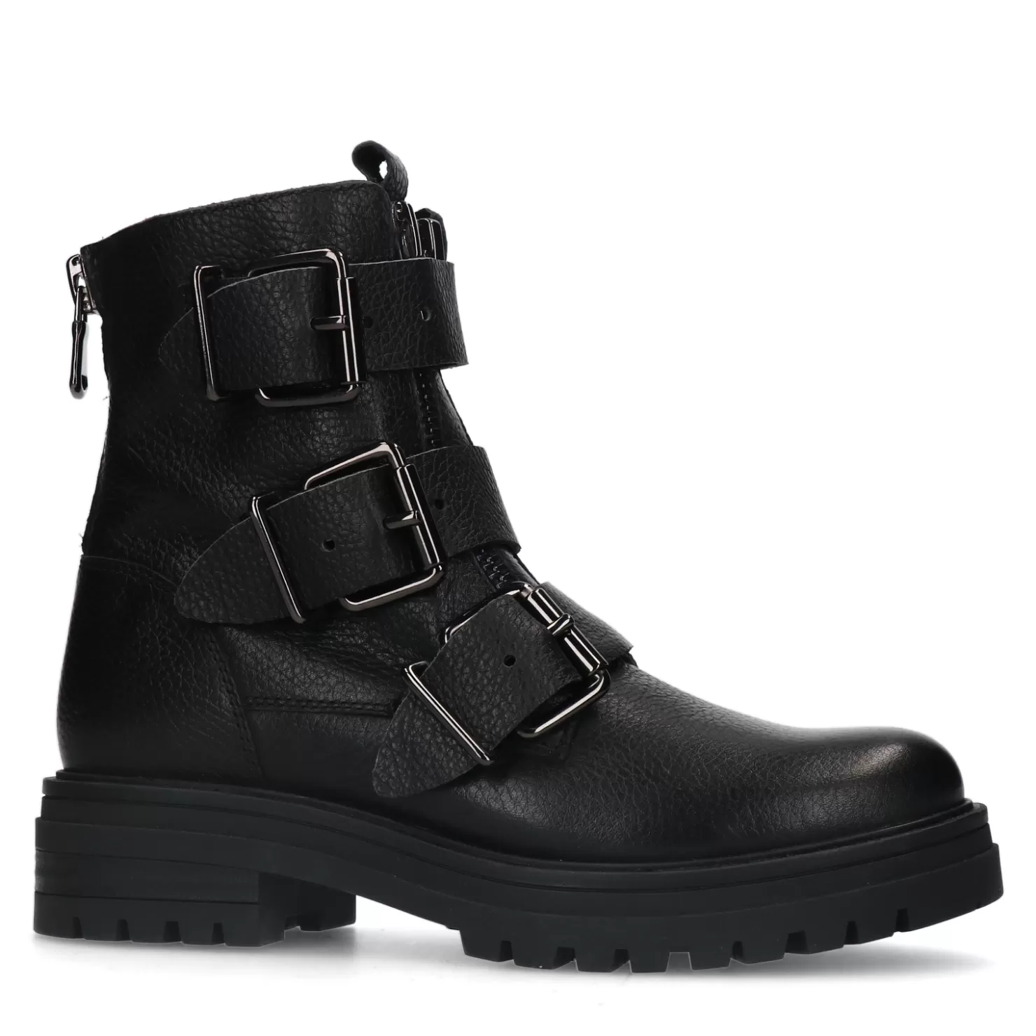 Best Sale Sacha Zwarte Bikerboots Met Gespen