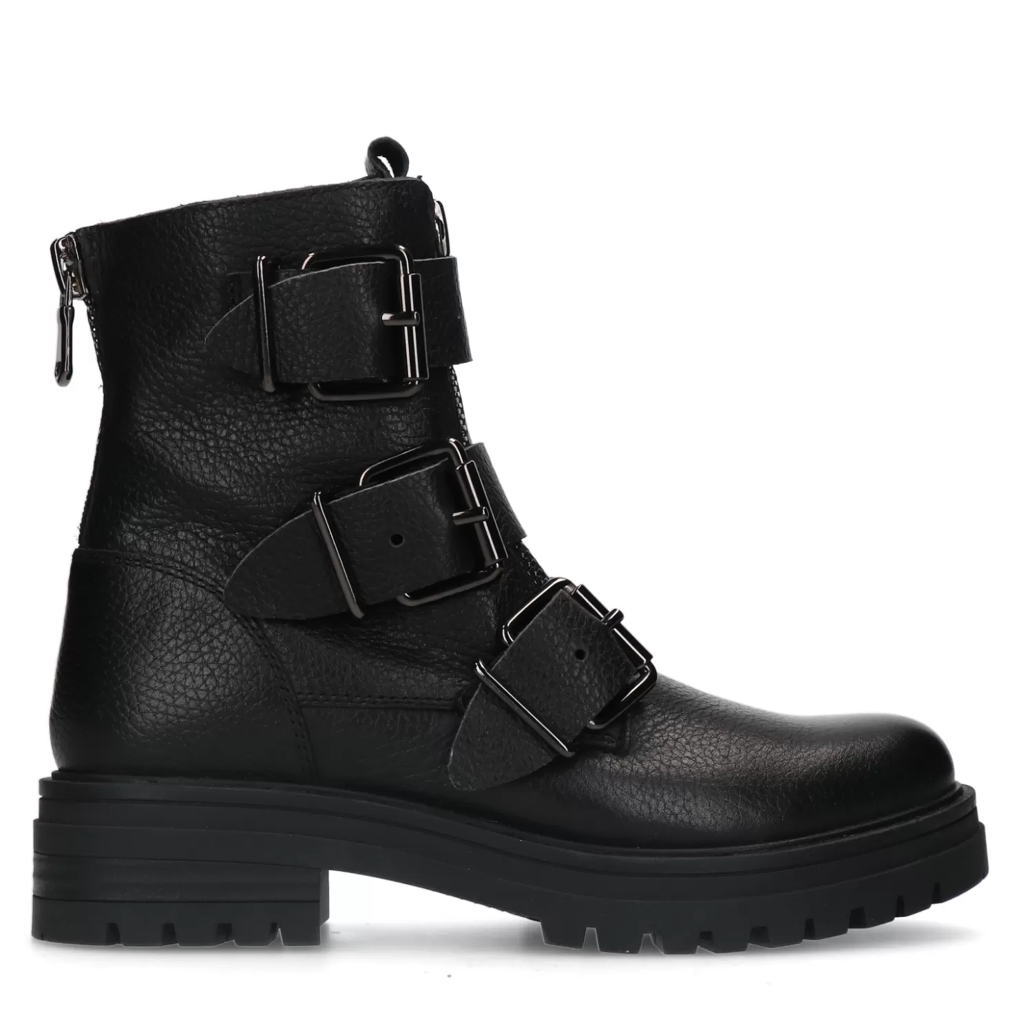 Best Sale Sacha Zwarte Bikerboots Met Gespen