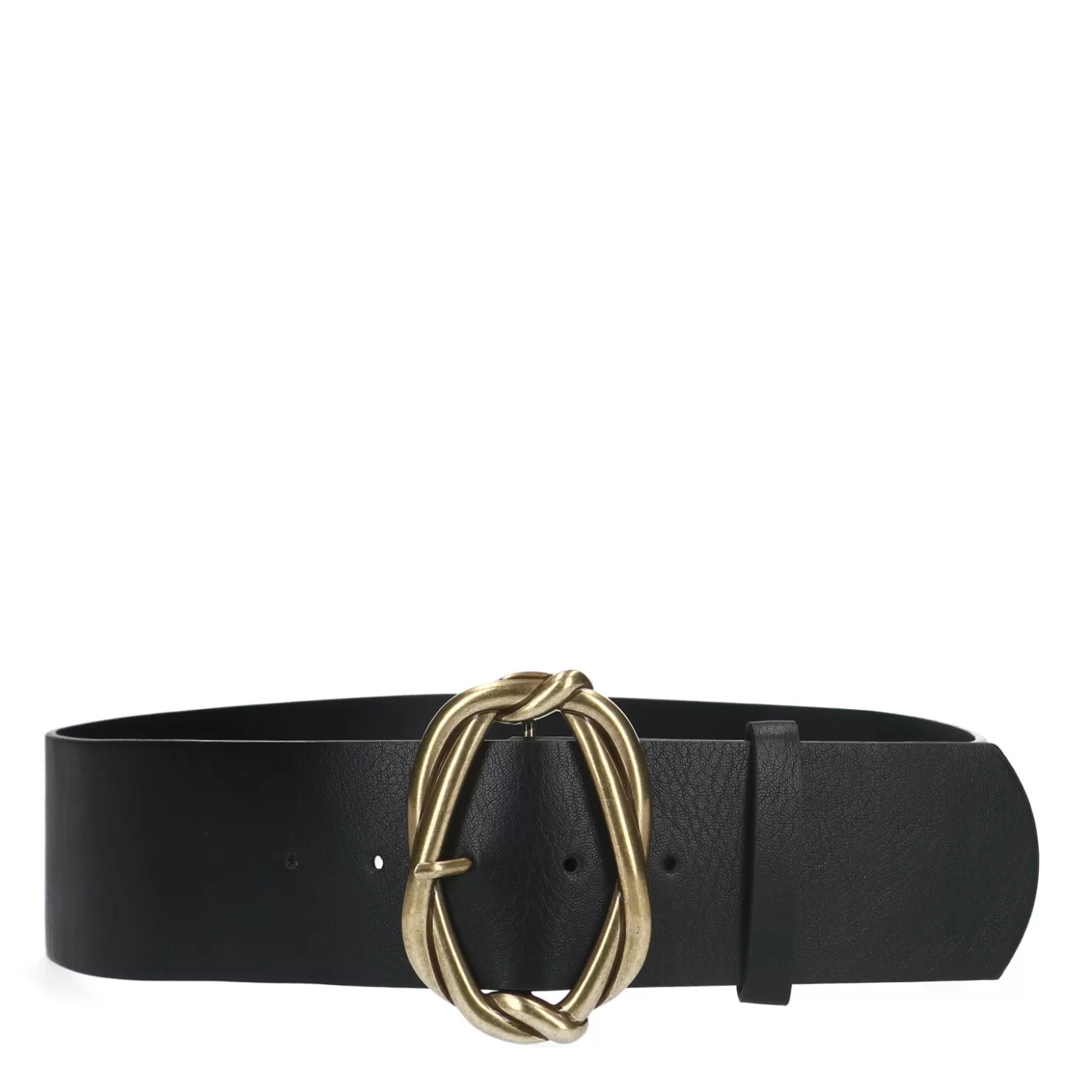 Sale Sacha Zwarte Brede Riem Met Goudkleurige Buckle