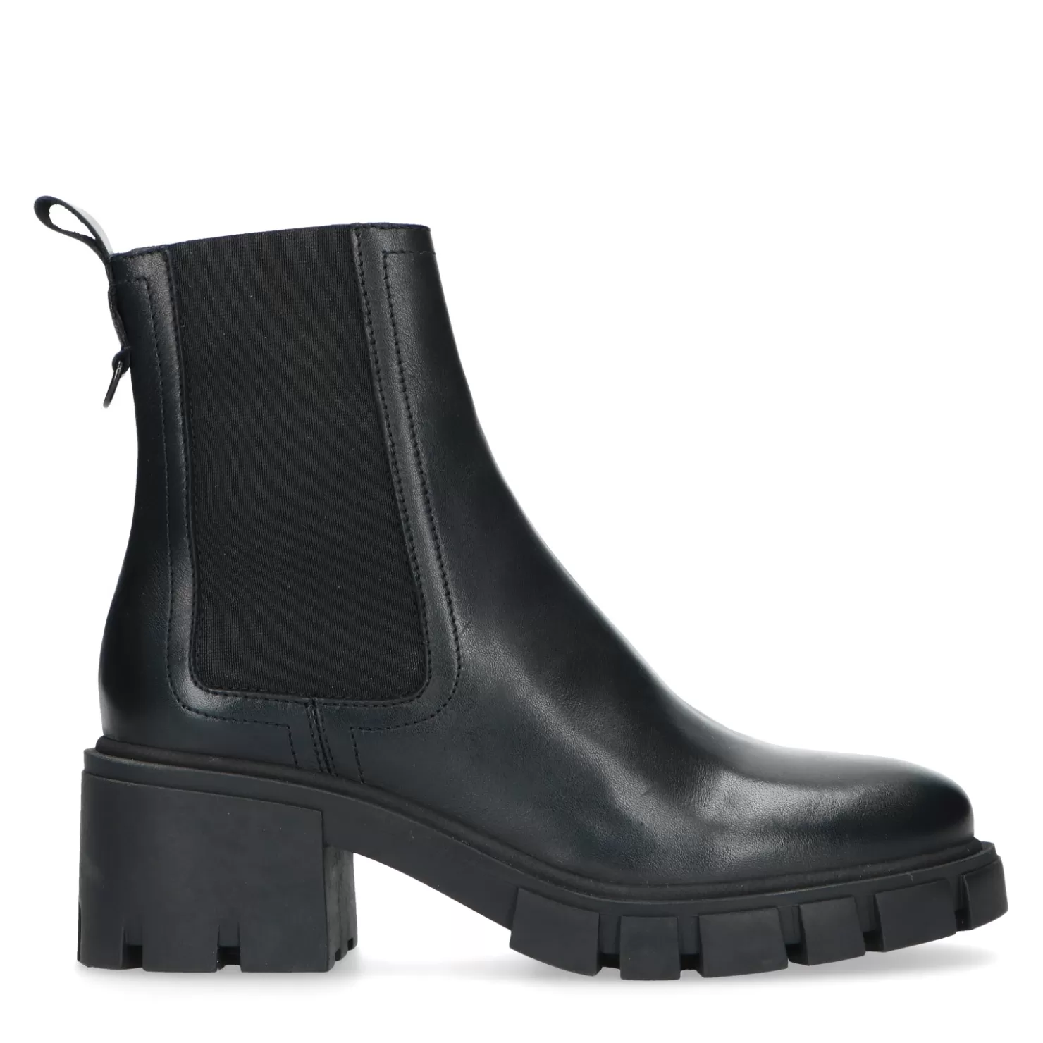 Outlet Sacha Zwarte Chelsea Boots Met Blokhak