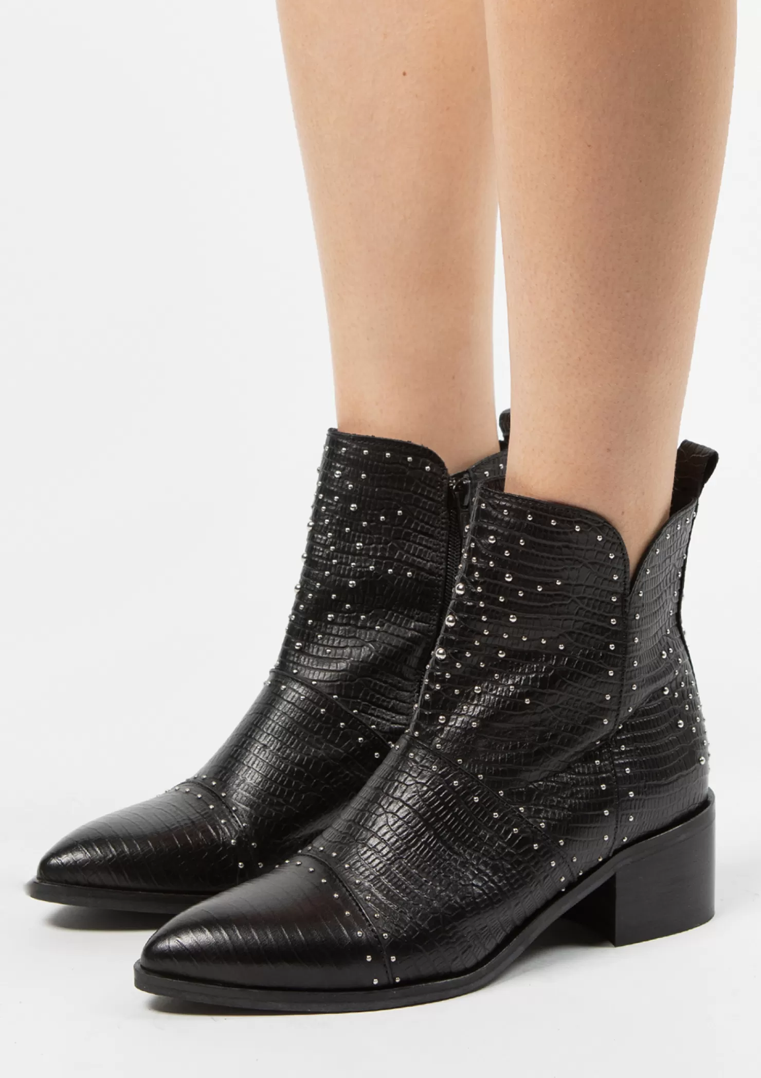 Clearance Sacha Zwarte Cowboylaarsjes Met Studs