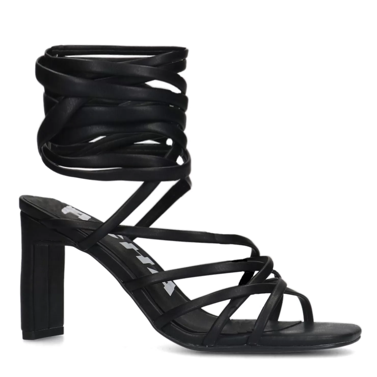 New Sacha Zwarte Hak Sandalen Met Strikveters