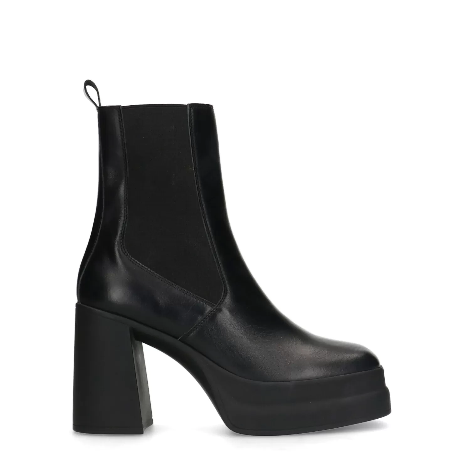 Flash Sale Sacha Zwarte Leren Chelsea Boots Met Plateau Hak