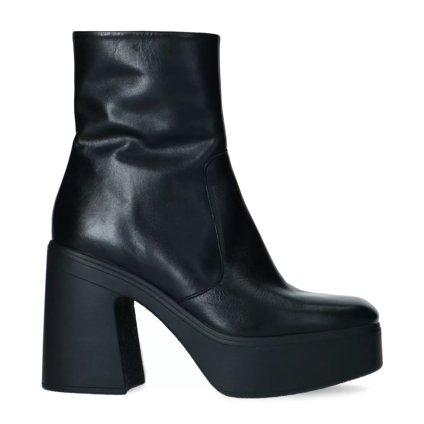 Shop Sacha Zwarte Leren Chunky Boots