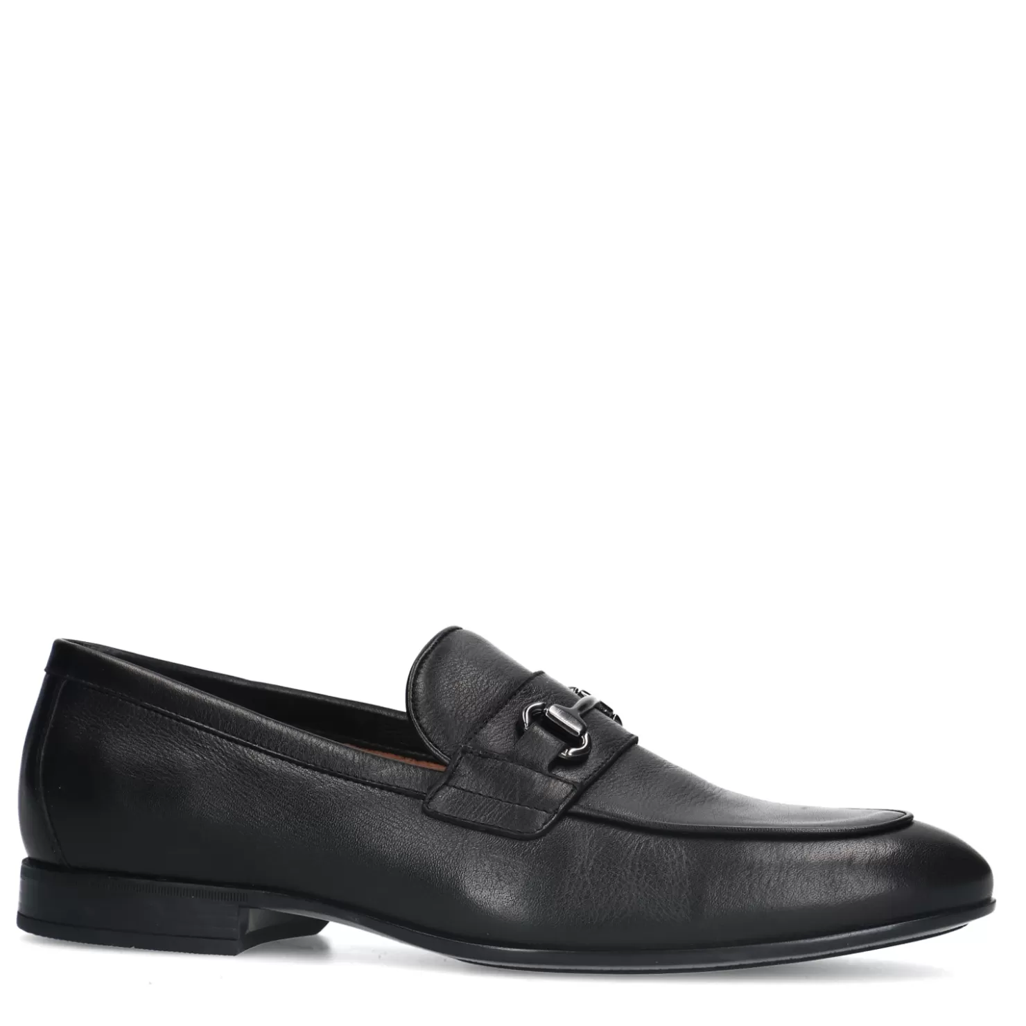 Cheap Sacha Zwarte Leren Loafers Met Chain