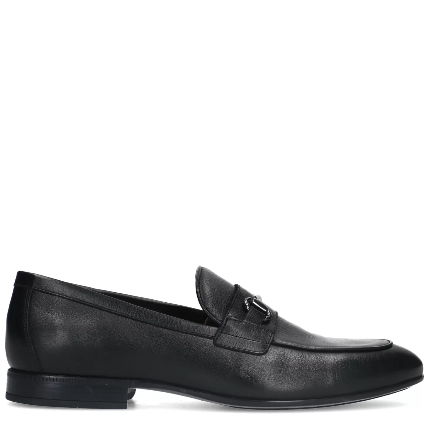 Cheap Sacha Zwarte Leren Loafers Met Chain