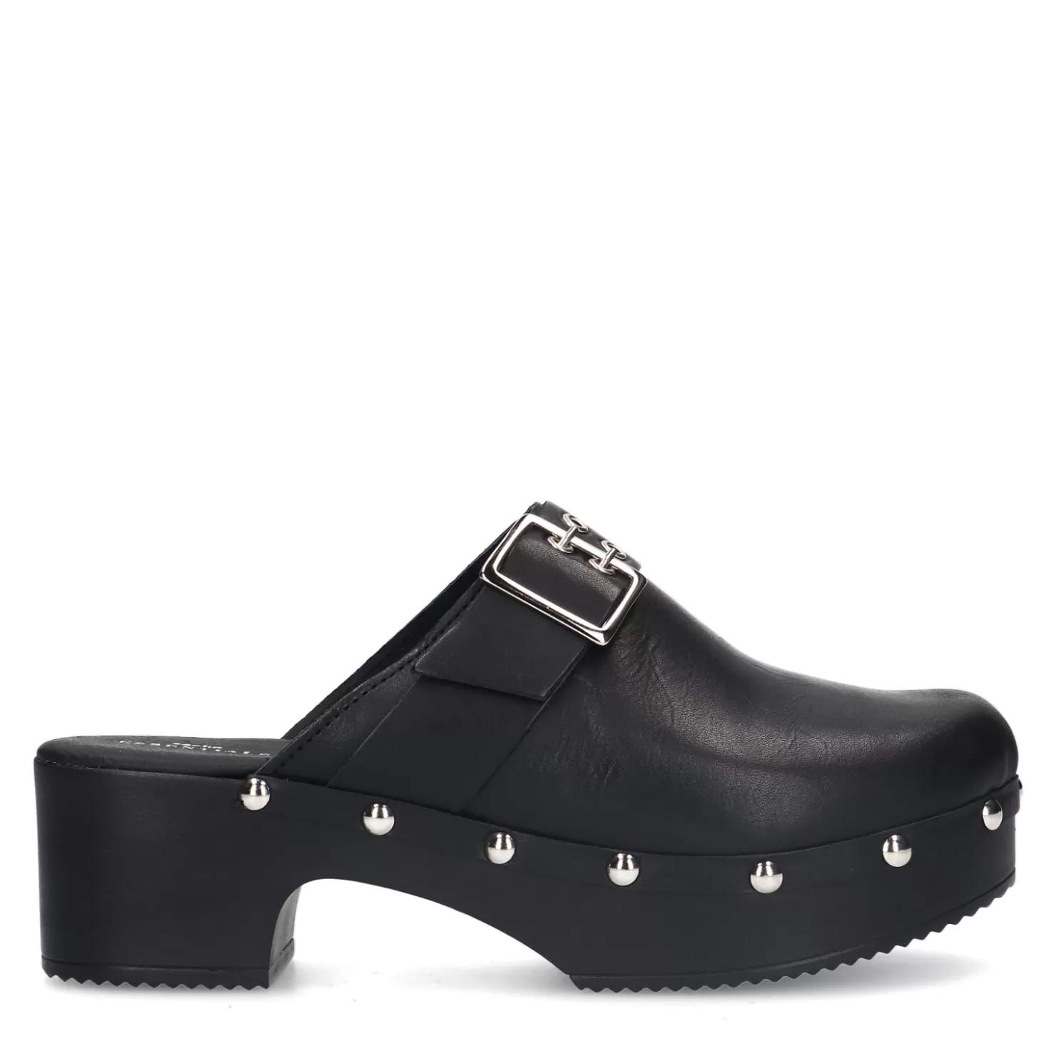 Best Sale Sacha Zwarte Leren Muiltjes Met Studs