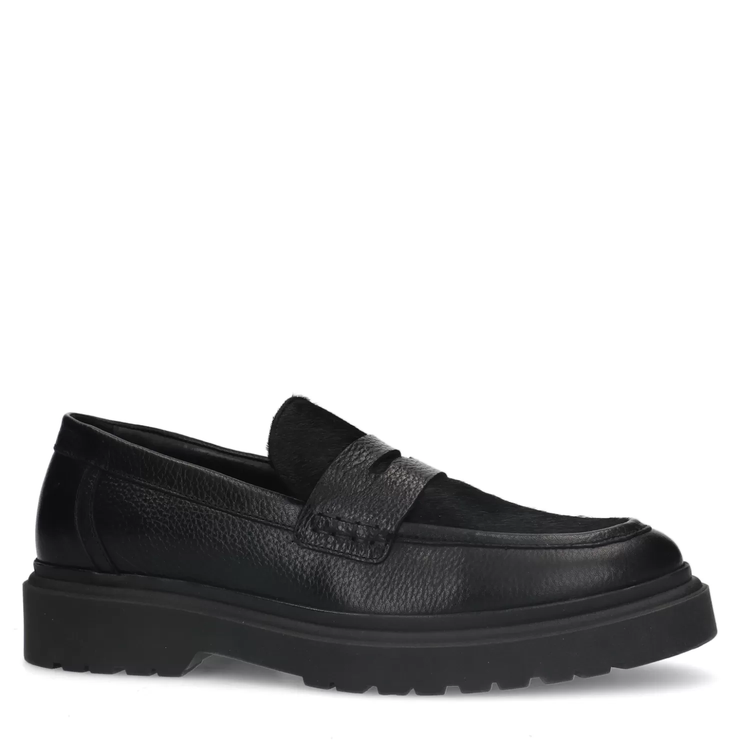 New Sacha Zwarte Leren Penny Loafers