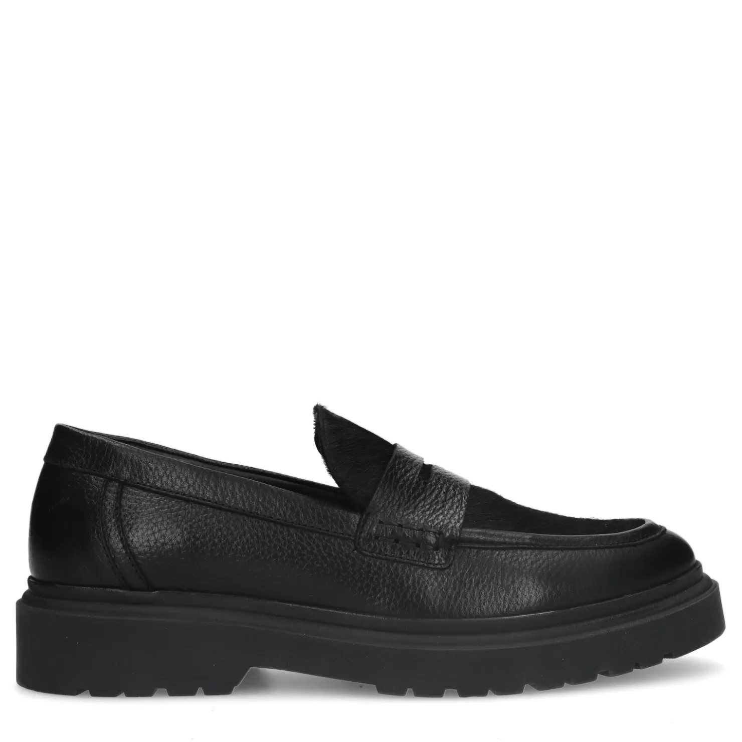 New Sacha Zwarte Leren Penny Loafers