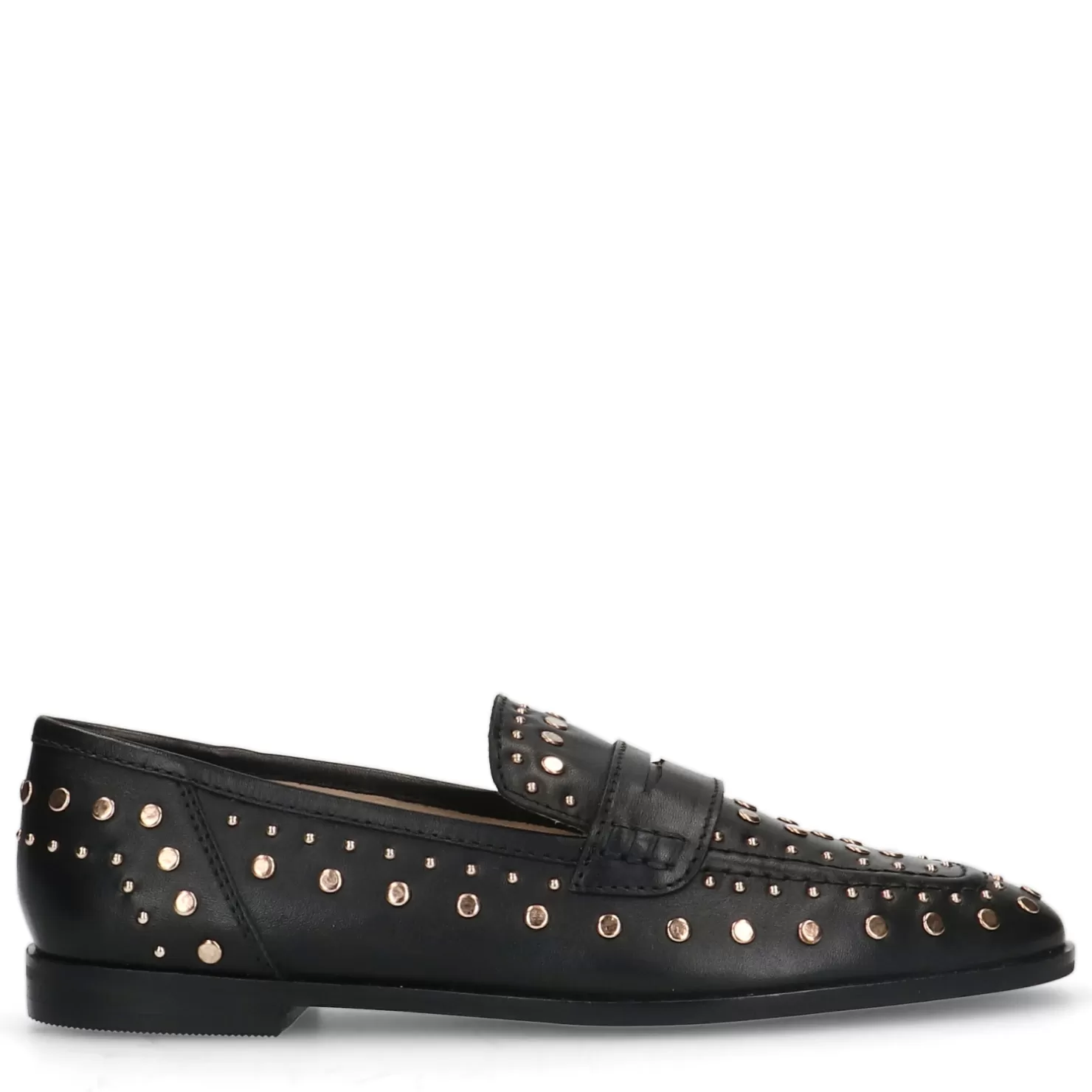 Sale Sacha Zwarte Leren Penny Loafers Met Studs