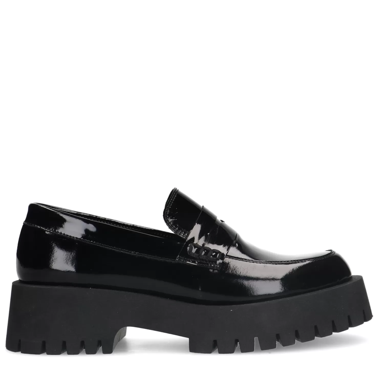 Best Sacha Zwarte Leren Platform Loafers