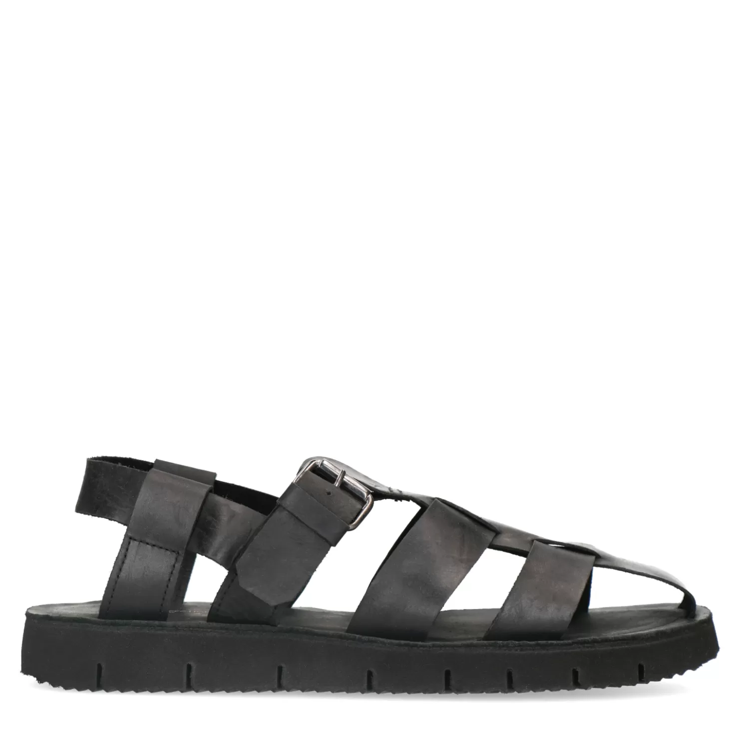 Flash Sale Sacha Zwarte Leren Sandalen