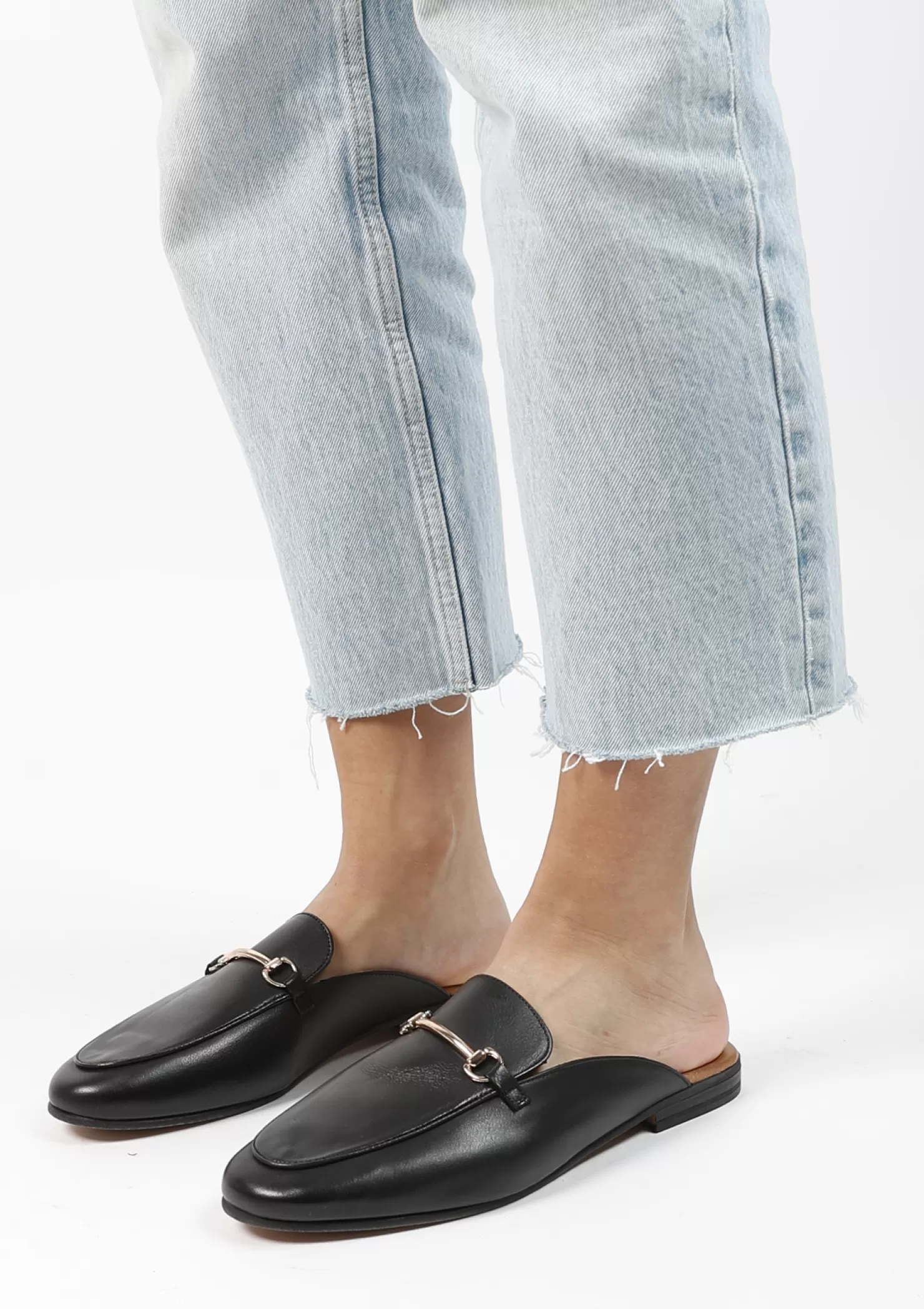 New Sacha Zwarte Leren Slip On Loafers