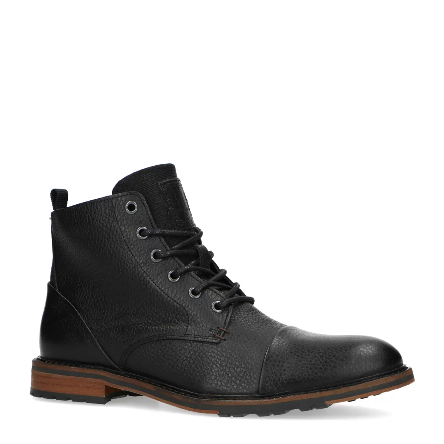 Fashion Sacha Zwarte Leren Veterboots