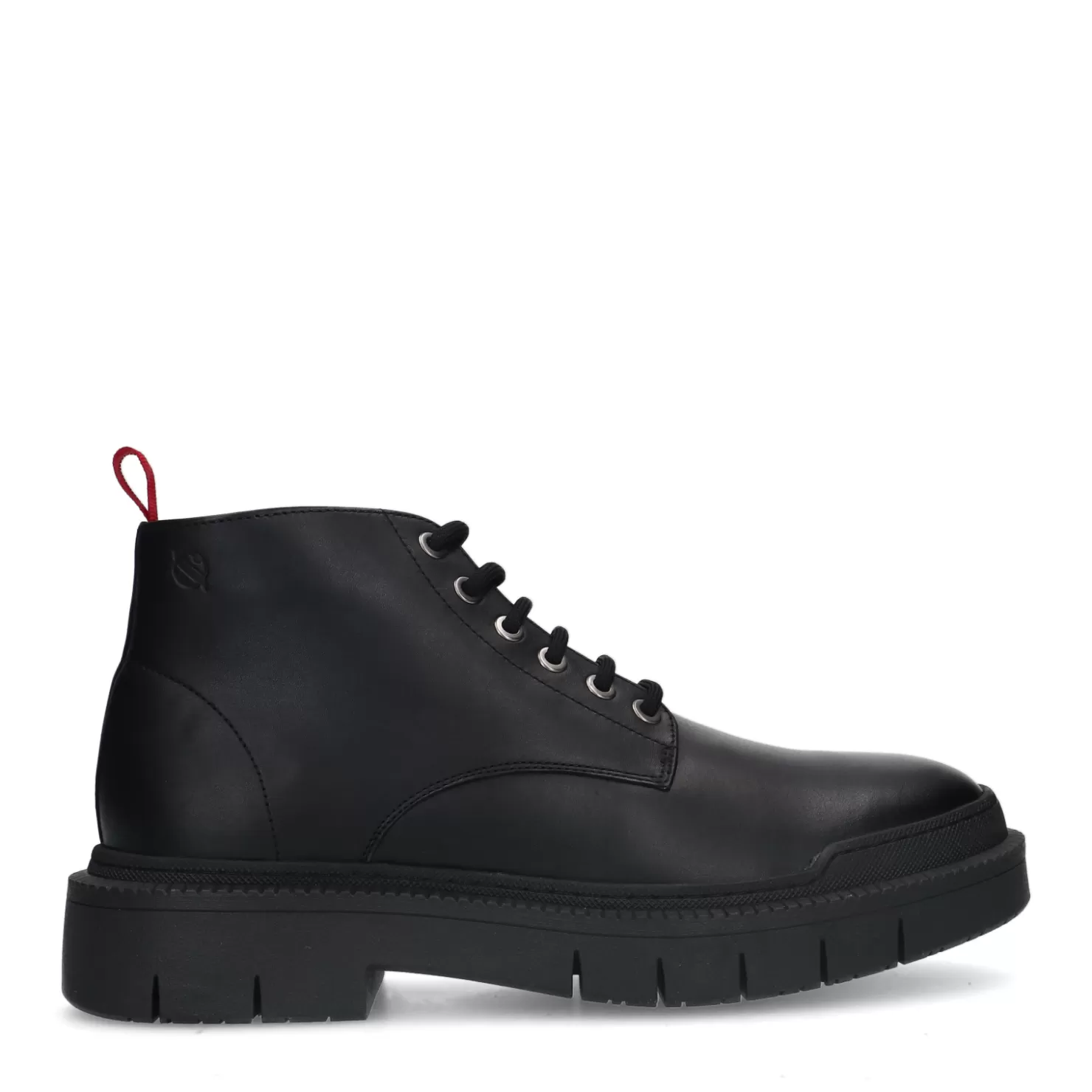 Clearance Sacha Zwarte Leren Veterboots