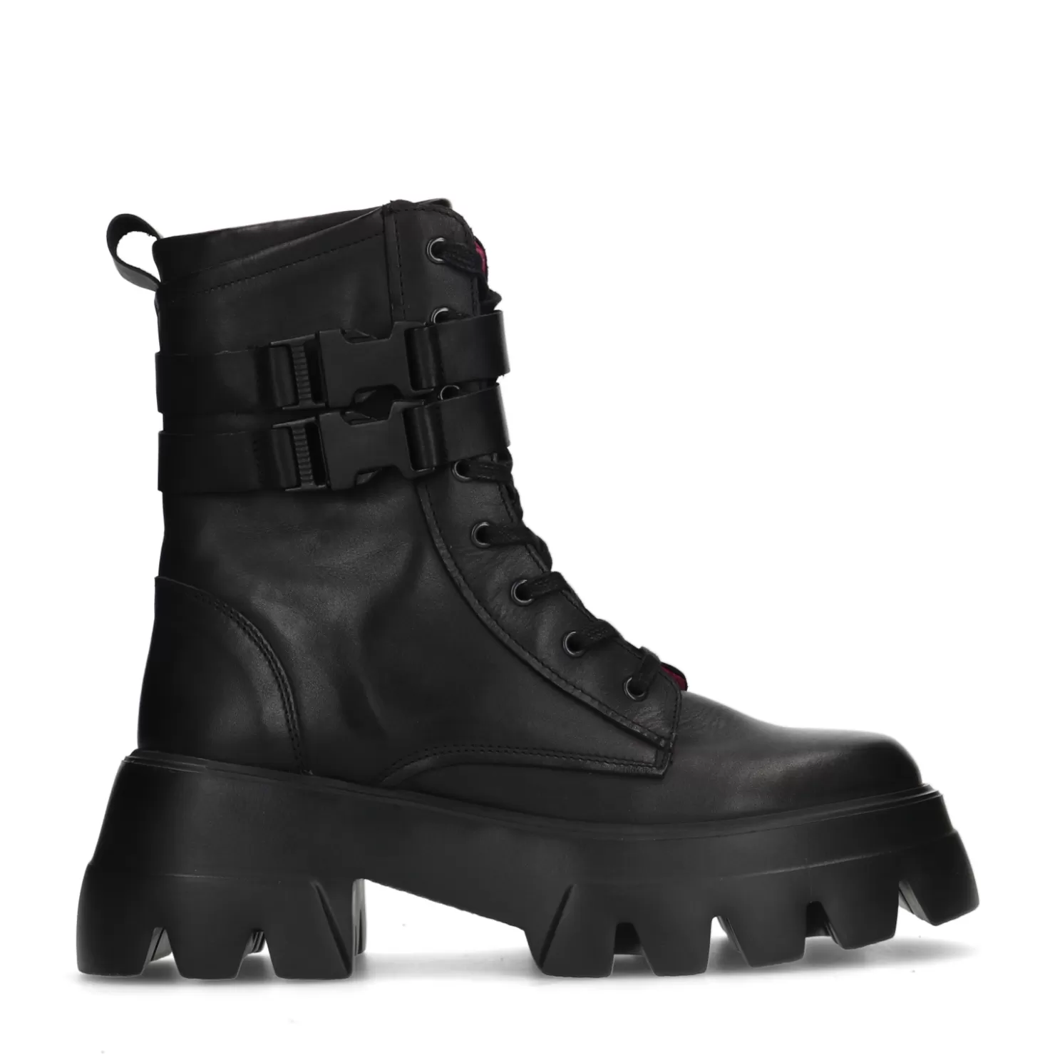 Flash Sale Sacha Zwarte Leren Veterboots