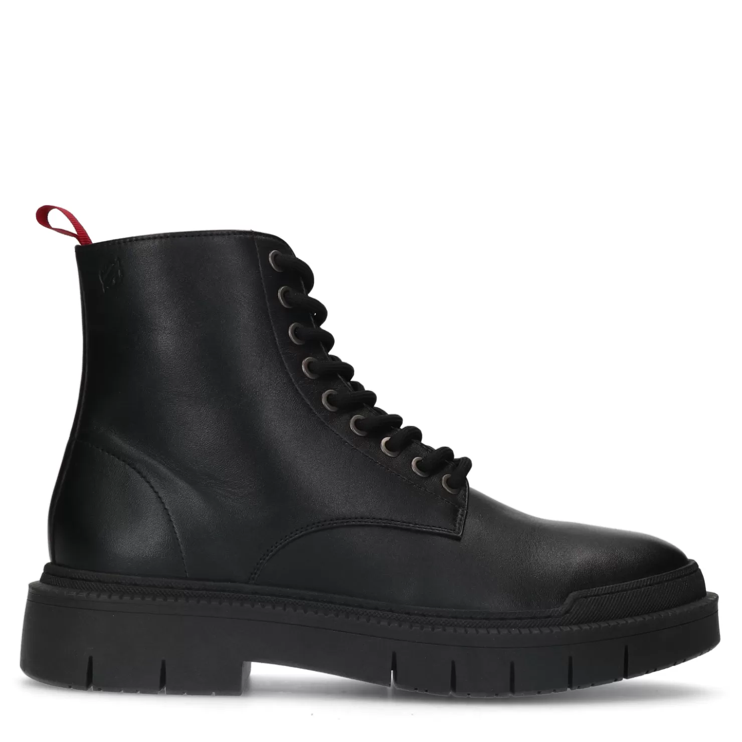 Hot Sacha Zwarte Leren Veterboots