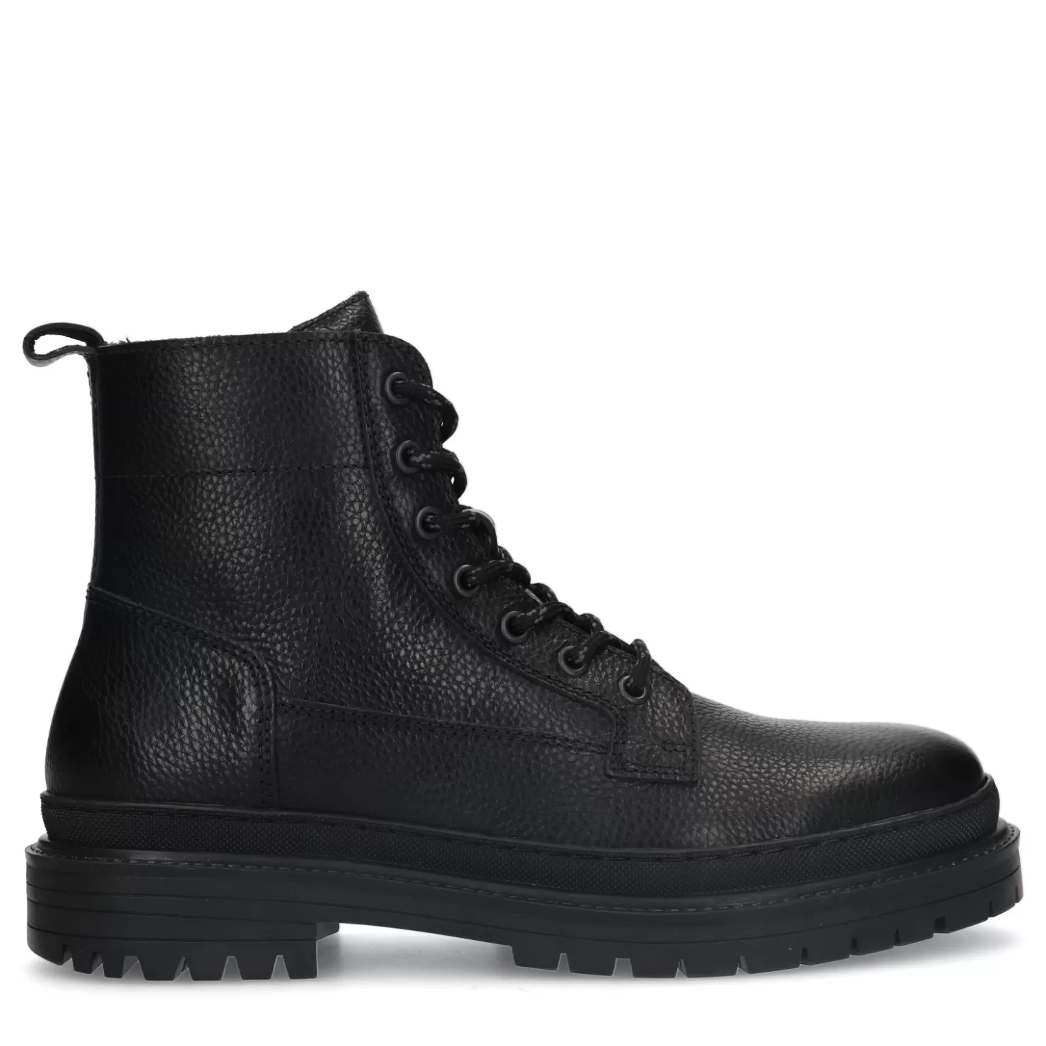 Best Sacha Zwarte Leren Veterboots