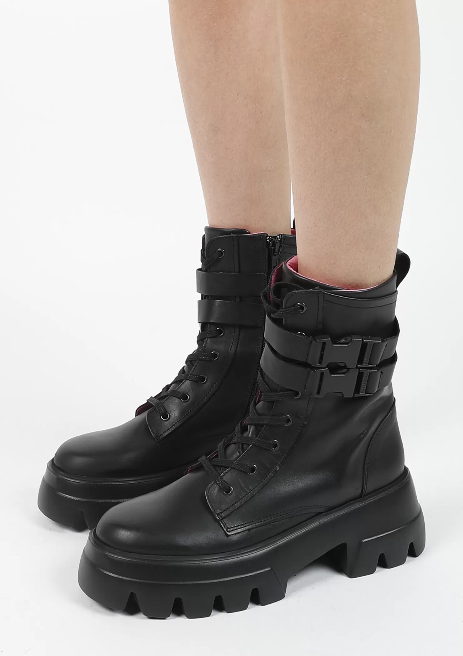 Flash Sale Sacha Zwarte Leren Veterboots