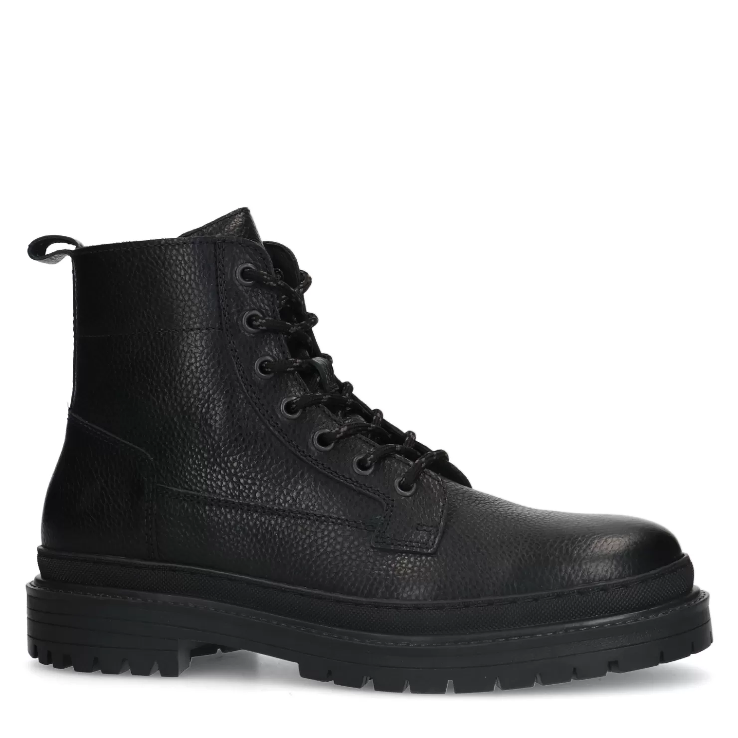 Best Sacha Zwarte Leren Veterboots