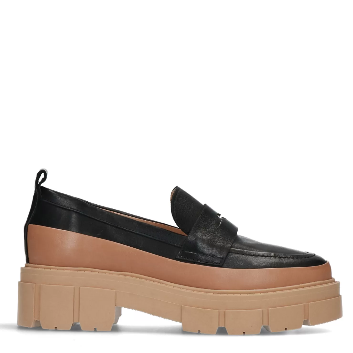 Cheap Sacha Zwarte Loafers Met Camel Details