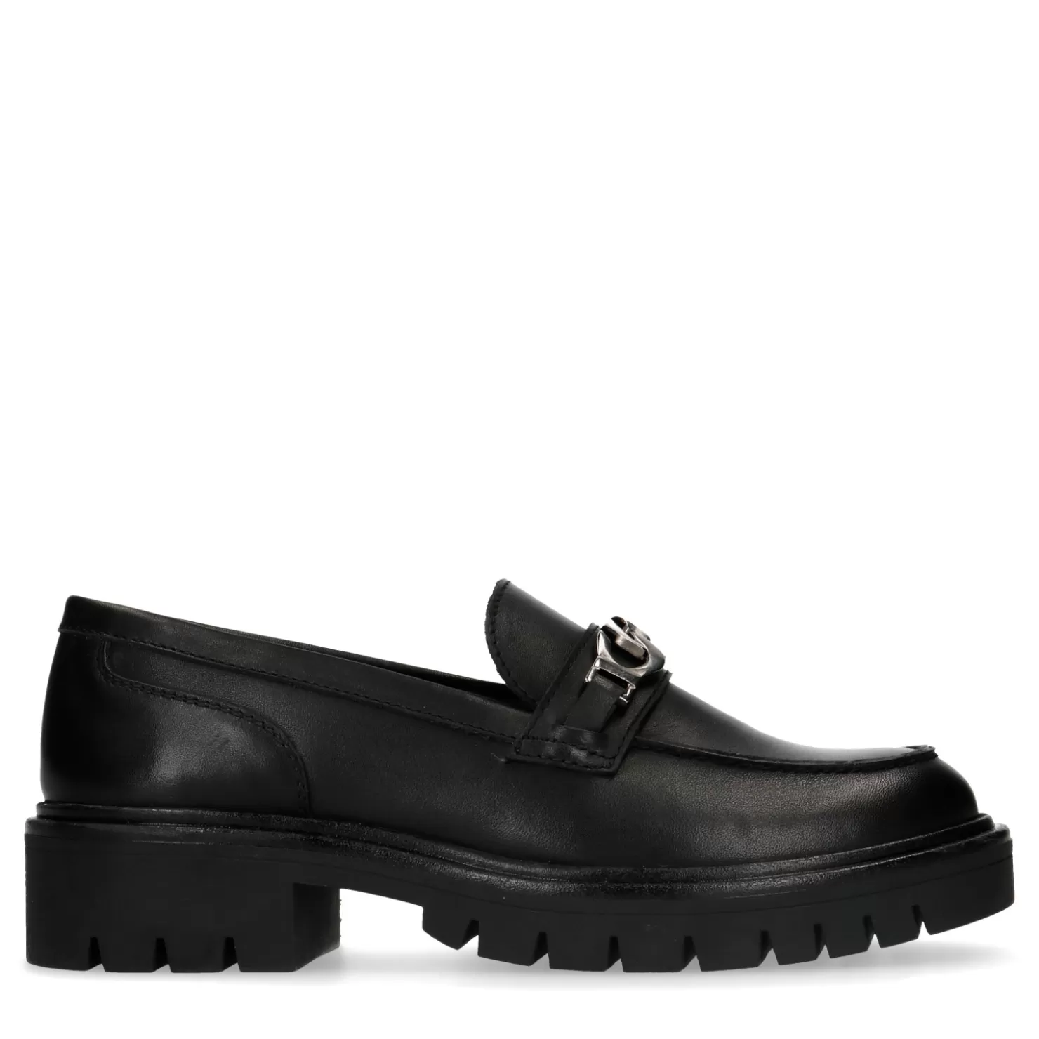 Clearance Sacha Zwarte Loafers Met Plateauzool