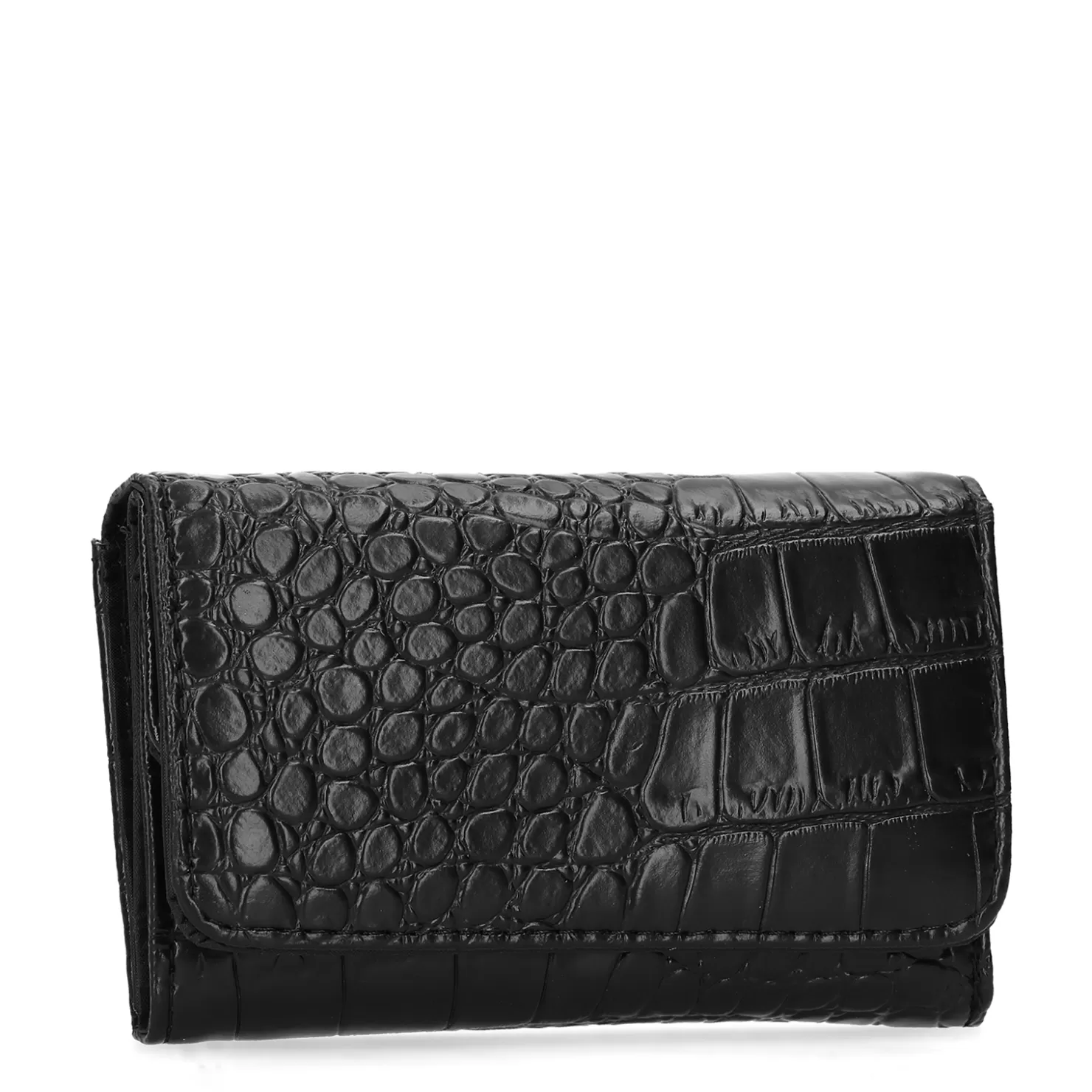 Fashion Sacha Zwarte Portemonnee Met Crocoprint