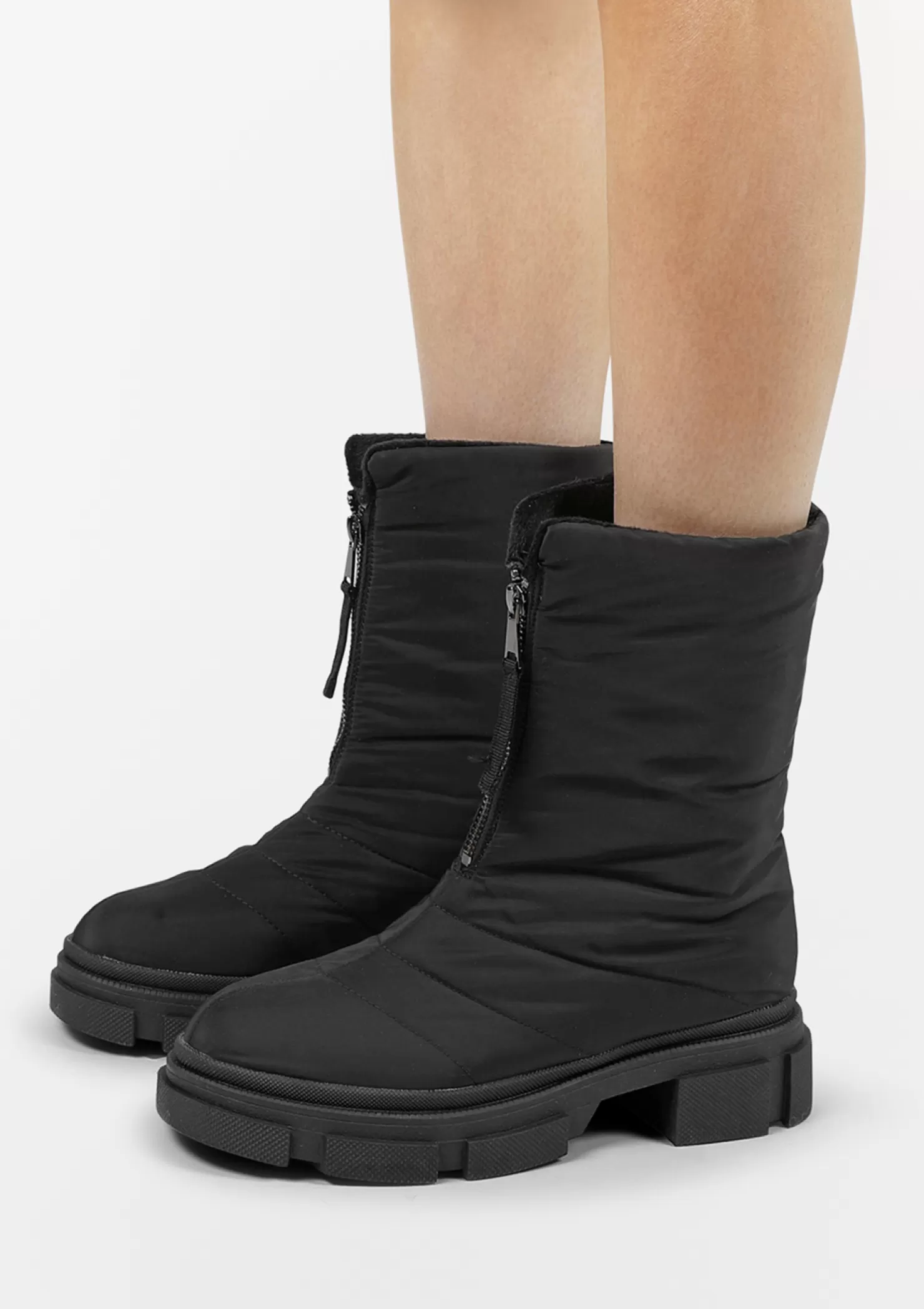 Cheap Sacha Zwarte Puffer Biker Boots