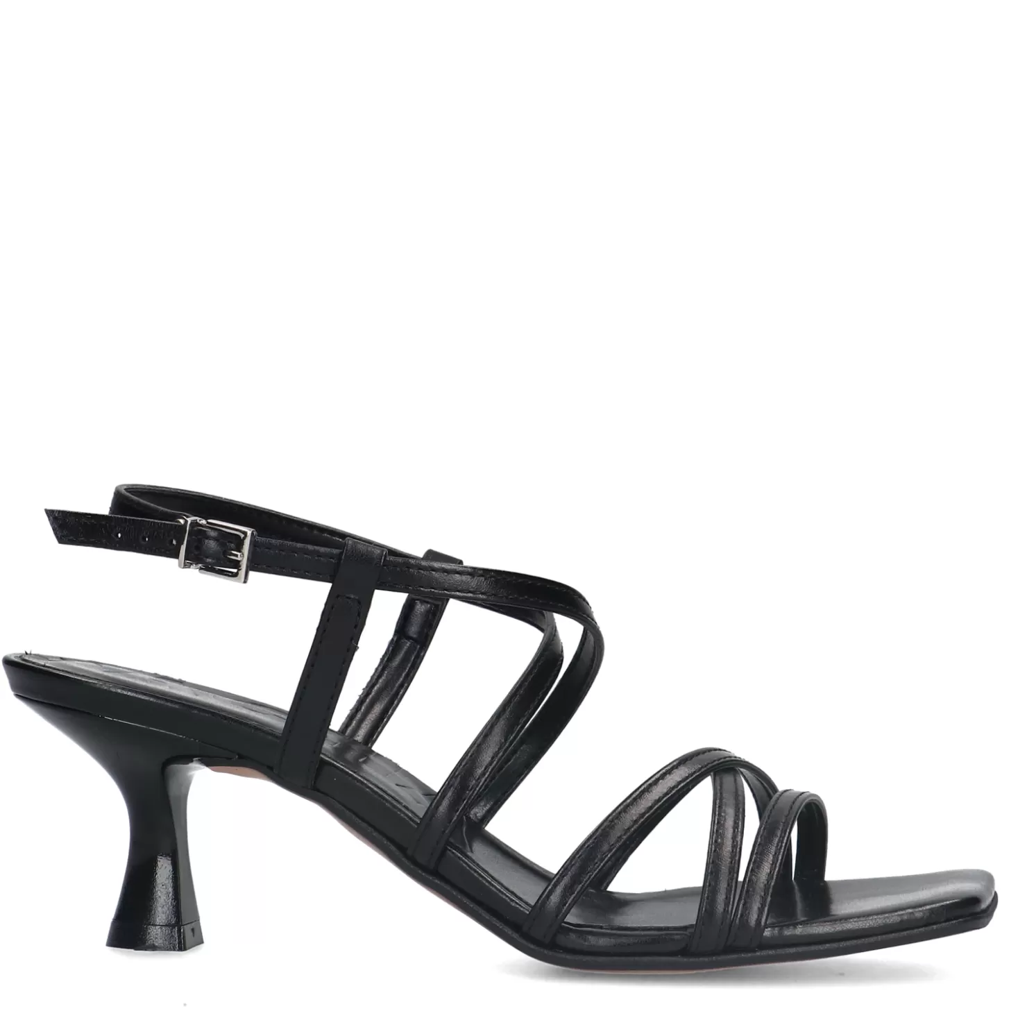 Best Sale Sacha Zwarte Sandalen Met Trechterhak