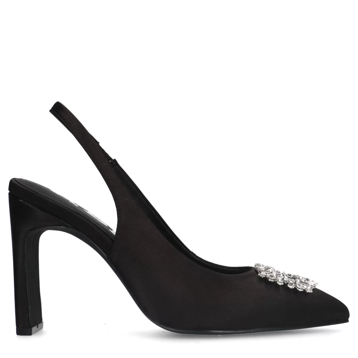 Clearance Sacha Zwarte Slingback Pumps Met Strass