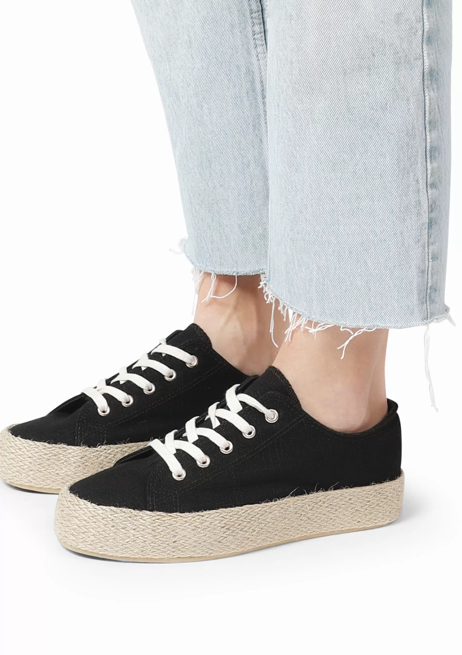 Cheap Sacha Zwarte Sneakers Met Touwzool