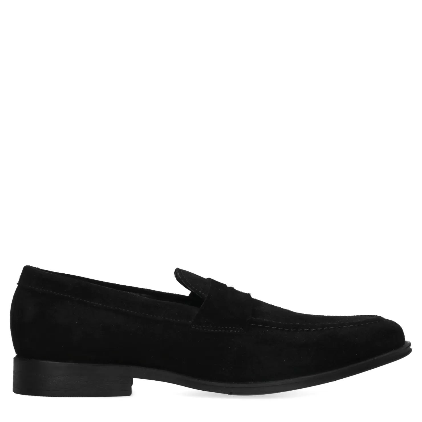 Clearance Sacha Zwarte Suede Penny Loafers