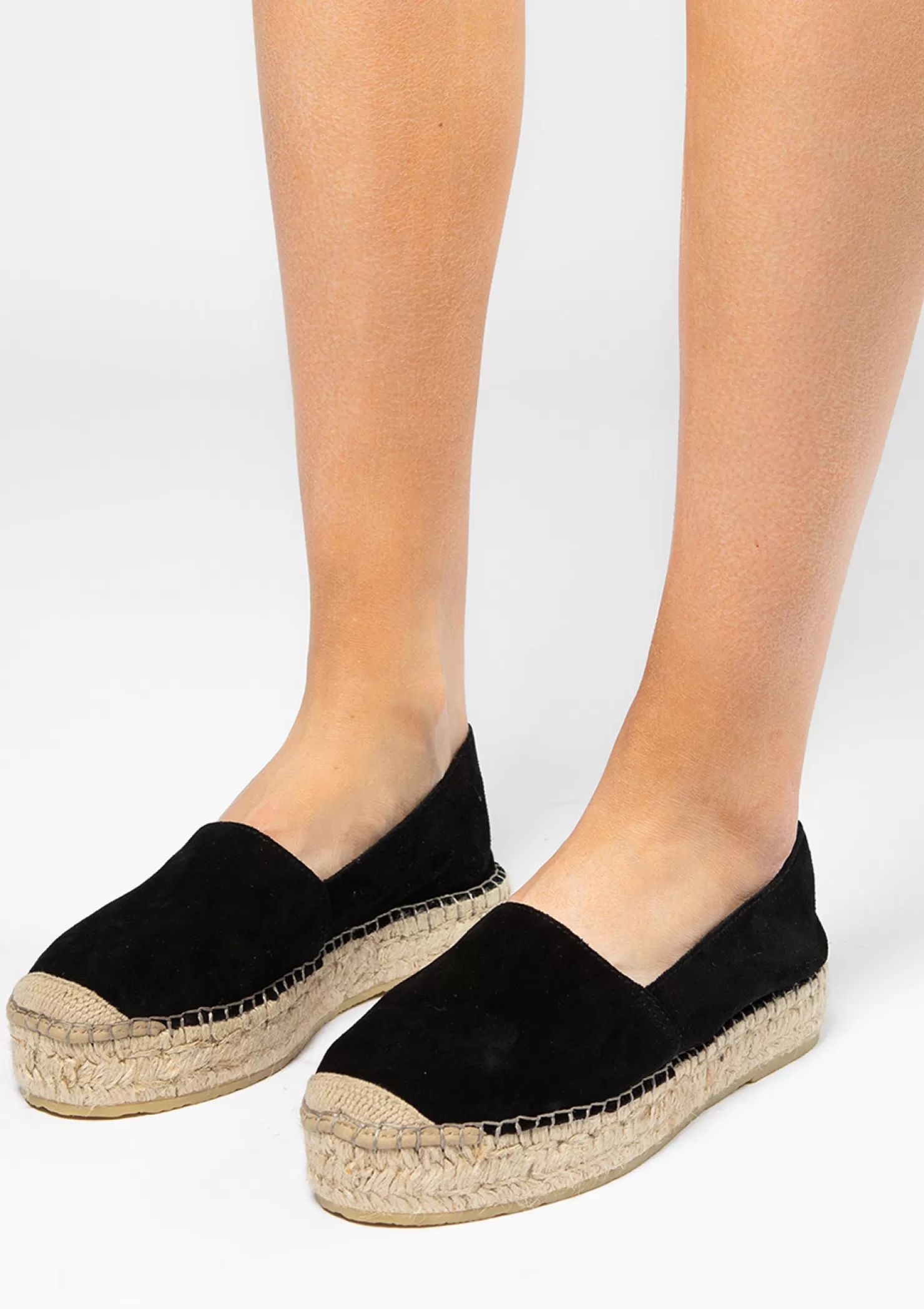 Cheap Sacha Zwarte Suede Plateau Espadrilles